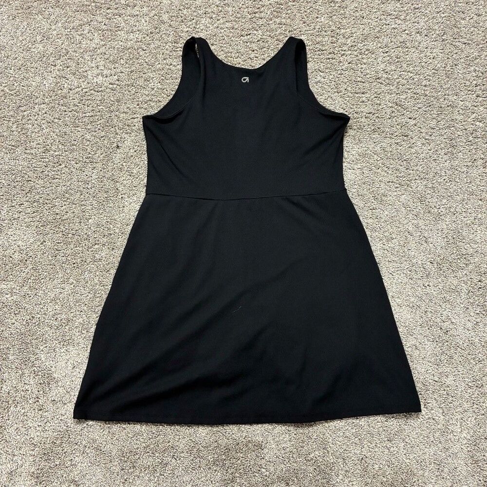 GapFit L Black V-Neck Sleeveless Active Dress with Shorts Athleisure Sports - Picture 4 of 8